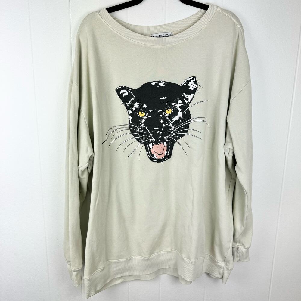Wildfox Roadtrip Panther Sweatshirt Size L Oversized